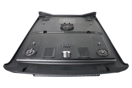 HOPPE audio speakers with built-in subwoofer can, sleek black design, ideal for home audio and entertainment systems.