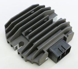 RICKS electrical regulator and rectifier unit for motorcycle, featuring metal fins and wiring connections.