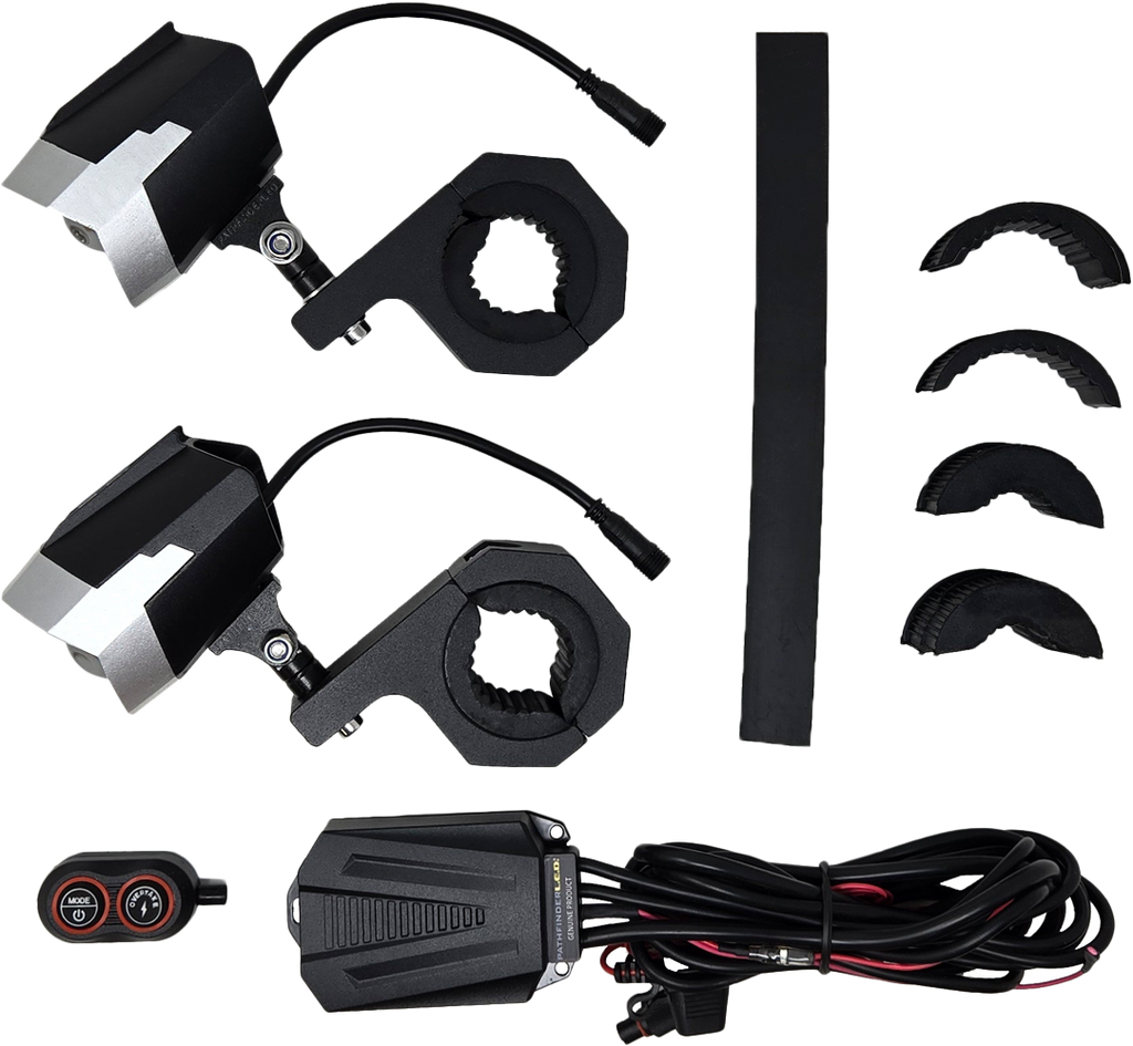 Dual Switchback Led Lights Silver/Blk Wireless Remote Pr