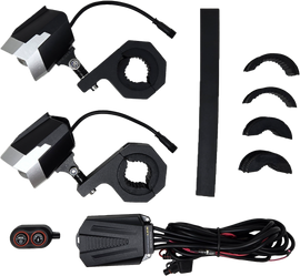 Dual Switchback Led Lights Silver/Blk Wireless Remote Pr
