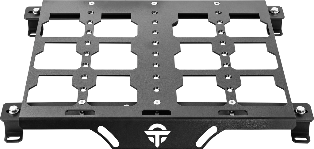 OPEN TRAIL universal sport UTV mount bracket shown in black, designed for secure attachment to UTVs for packout accessories.