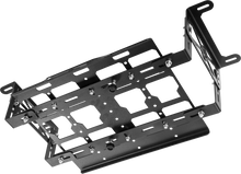 Load image into Gallery viewer, OPEN TRAIL universal sport UTV bedside mount bracket for Packout, durable black metal construction, shown installed on UTV bed side.