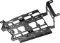 OPEN TRAIL universal sport UTV bedside mount bracket for Packout, durable black metal construction, shown installed on UTV bed side.