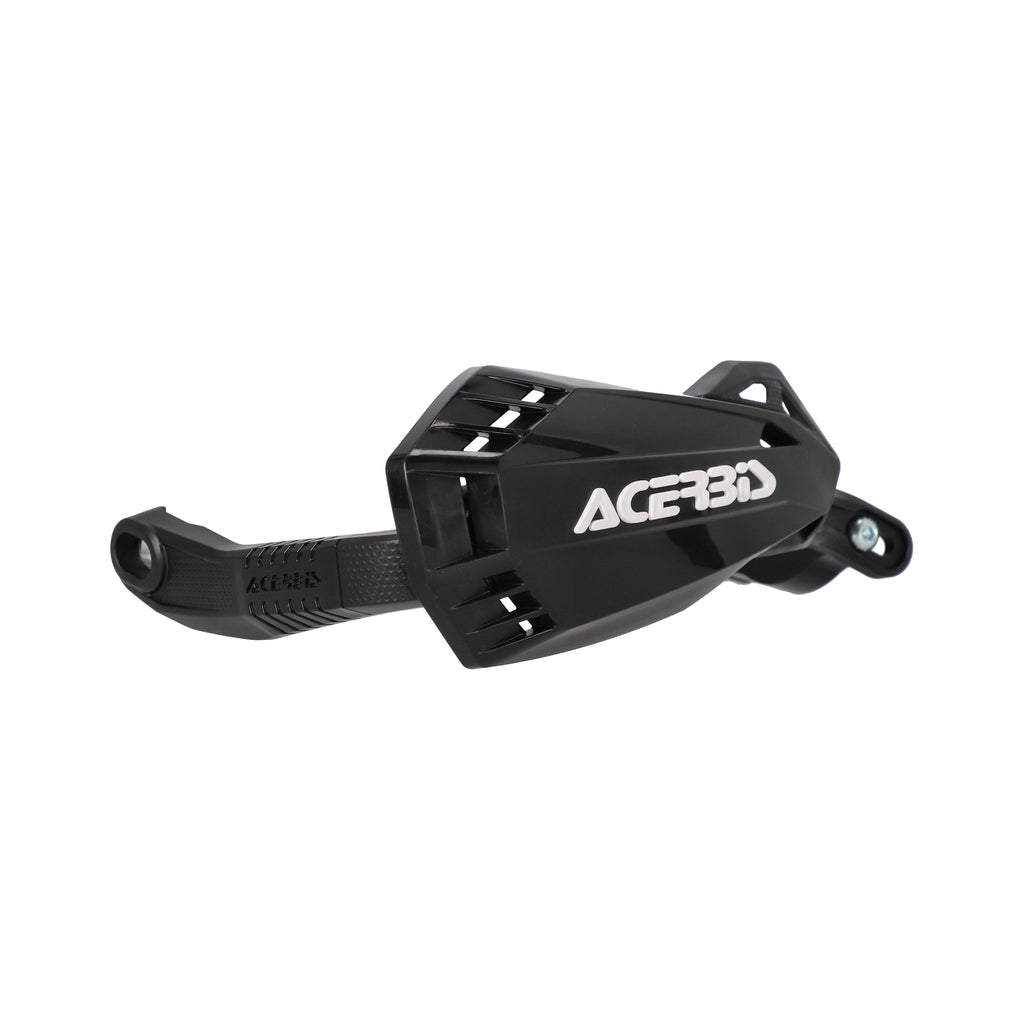 ACERBIS Firstmoto handguards for mini motorcycles, black plastic hand protectors with mounting hardware visible.