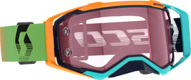 SCOTT Prospect Amp goggles in blue and orange with rose-themed lenses, designed for outdoor eyewear protection and style.