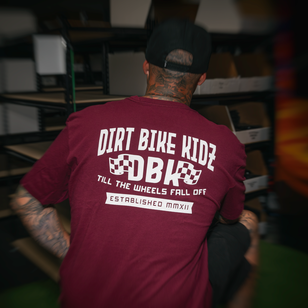 DBK Till The End Burgundy T-shirt, 2XL size, casual cotton shirt with graphic design, front view image.