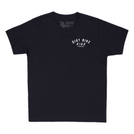 Navy 12 O'clock Youth Tee shirt by DBK, featuring a classic crew neck and short sleeves, displayed flat on a white background.