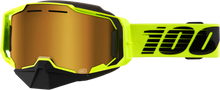 Load image into Gallery viewer, Armega Snowmobile Goggle Neon Ylw W/ Gld Mirror Lens