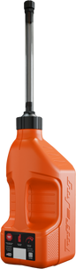 TUFF JUG 2.5-gallon orange utility container with autostop spout, durable plastic for watering or storage.