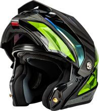 Load image into Gallery viewer, Md 74 Striker Modular Helmet W Gld Shld Blk/Slvr/Grn Mtlc Md