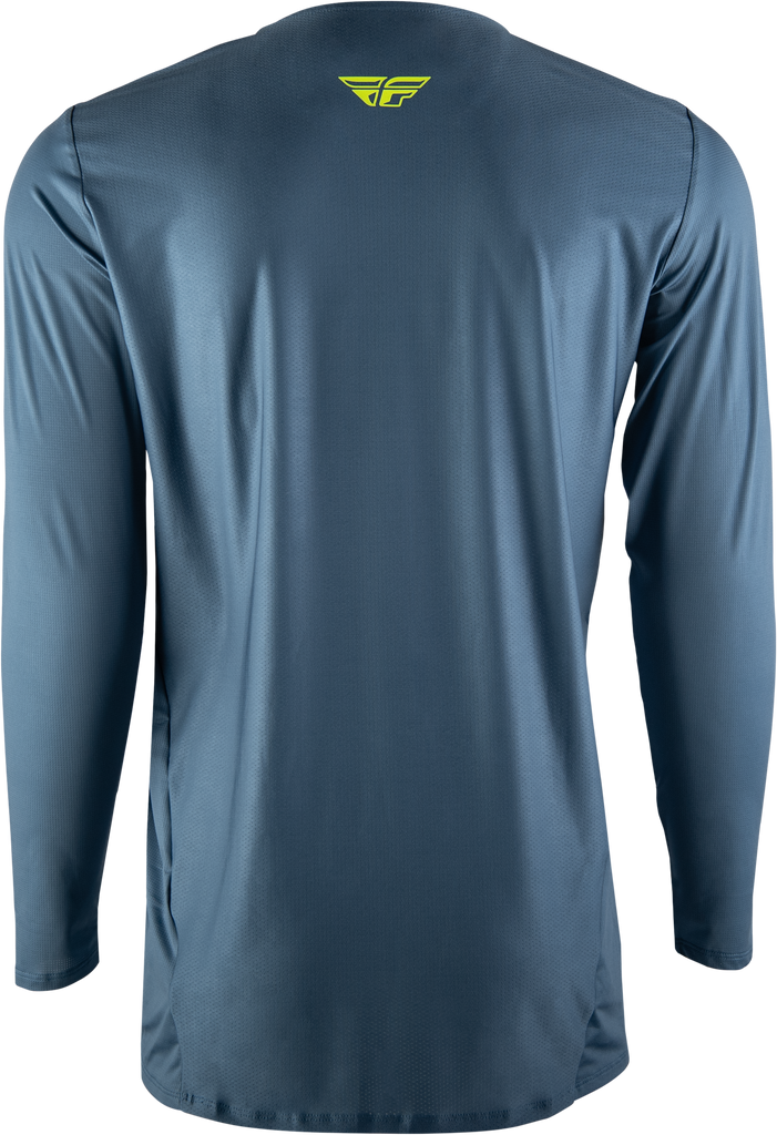 Fly MTB Enduro long sleeve jersey in slate and hi-vis colors, featuring a fitted design and breathable fabric for mountain biking.
