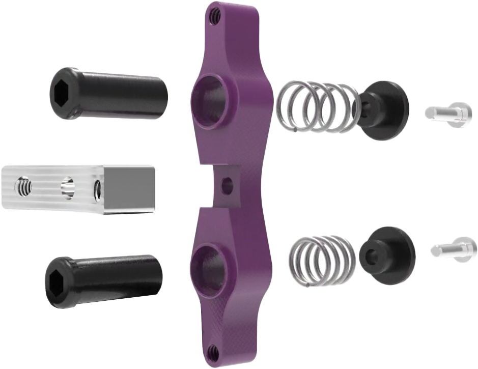 Tamer Double Button X Wing Purple suspension device with two buttons, designed for secure mounting and stability.