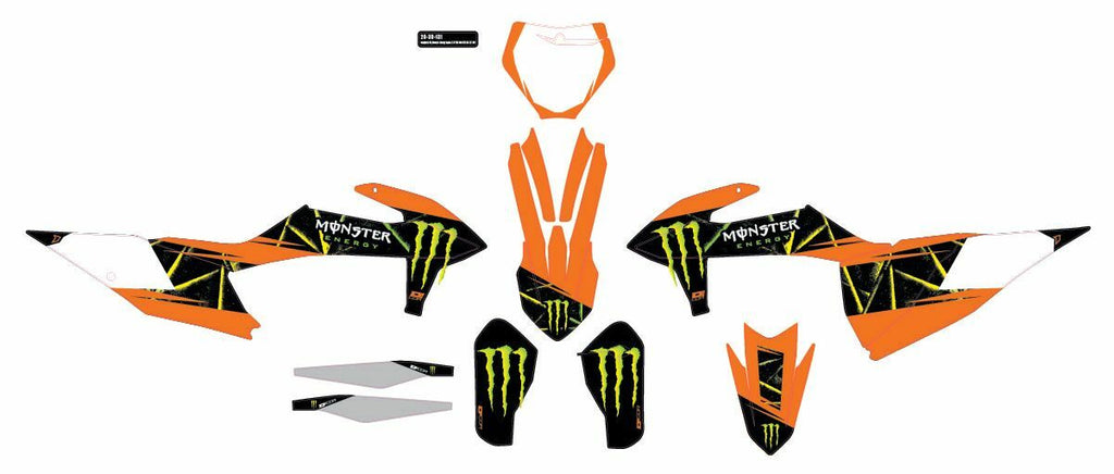 Cmplt Kit Monster Energy Slash White Bg