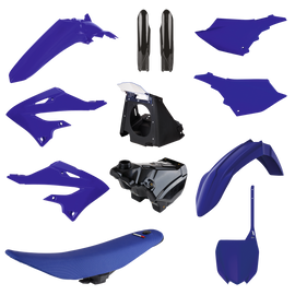 POLISPORT YZ '24 Restyle Kit OE Blue for YZ125/250 2021 motorcycle body parts, featuring blue plastic components.