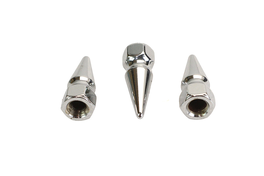 Chrome Pike Nut Fine 3/8 inch-24 Thread