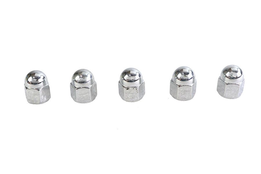 Chrome Acorn Nut Fine 1/4 inch-28 Thread