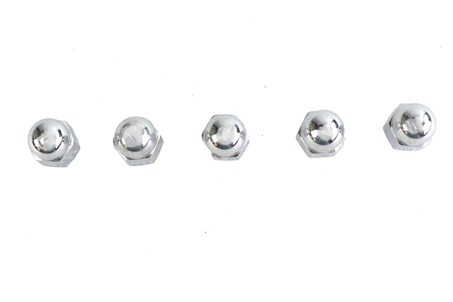 Chrome Acorn Nut Fine 1/4 inch-28 Thread