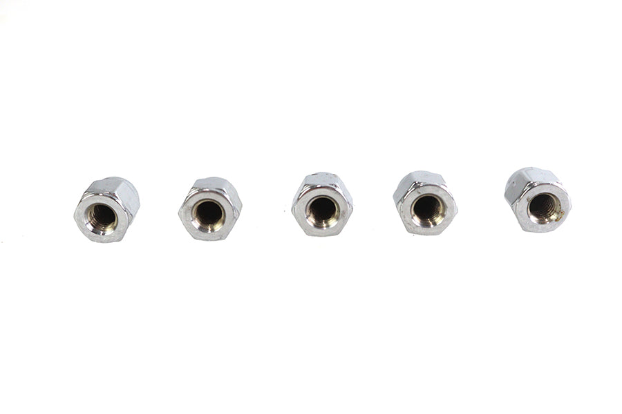 Chrome Acorn Nut Fine 1/4 inch-28 Thread