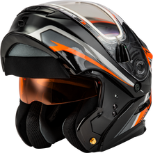 Load image into Gallery viewer, Md 01s Transistor Snow Helmet W Electric Shld Orange/Blk Lg