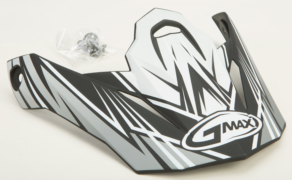 Visor W/Screws Raz Mx 86 Matte Silver/White