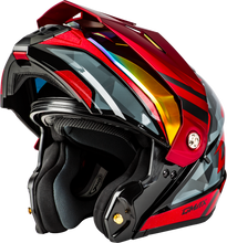 Load image into Gallery viewer, Md 74 Striker Modular Helmet W Red Shield Blk/Gry/Rd Mtlc Xs