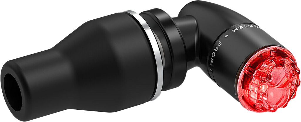 Pair of RIZOMA black light unit turn signals with holders, designed for motorcycle illumination and signaling.