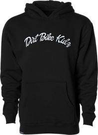 Black DBK Clean Win Youth Hoodie with front pocket and logo detail, casual fit, suitable for youth wear.