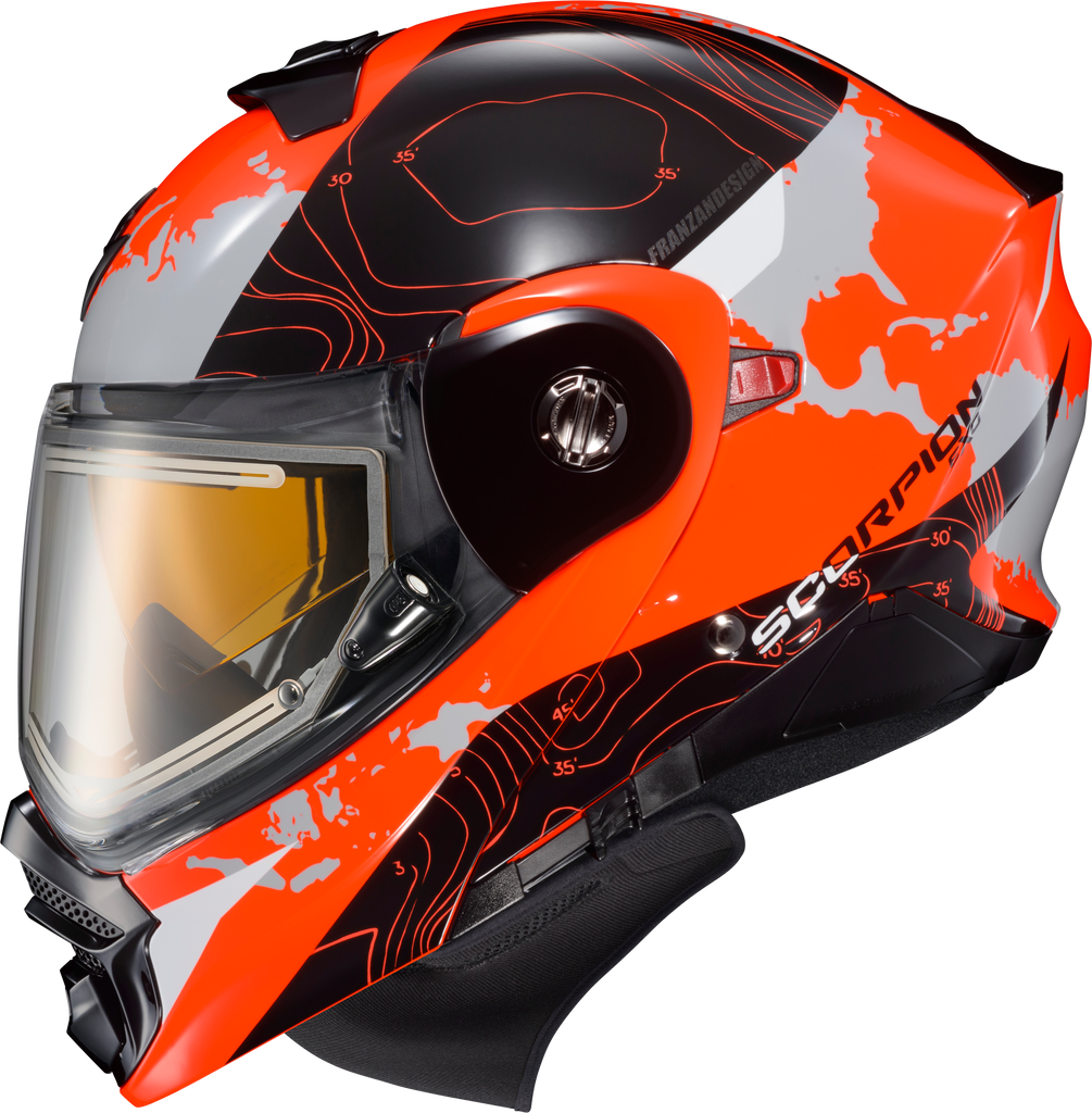 Exo At960 Cold Weather Helmet Topographic Hi Viz Org Xl Elec