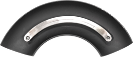 SAWICKI Softail heat shield kit in black with guards and braces for motorcycle exhaust protection.