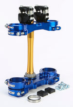 Load image into Gallery viewer, Rocs Tech Clamp Set Blue Yamaha 22mm