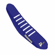 Load image into Gallery viewer, Seat Cover Navy Blue/White Ribs