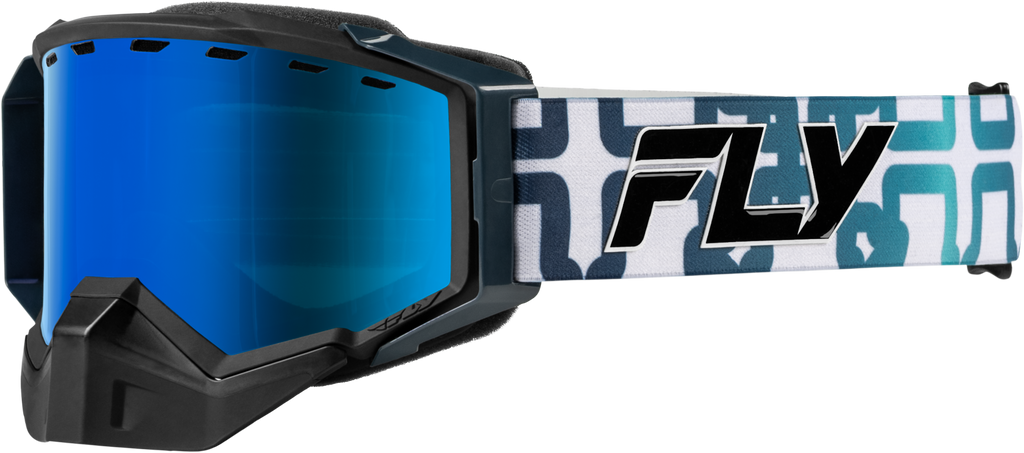 Zone Snow Blue/White W/Sky Blue Mirror/Blue Lens