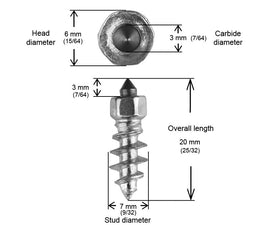 18mm Standard Screw Studs Qty 200