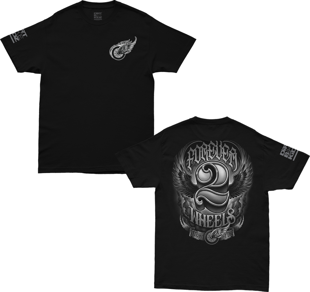 Two Wheels Tee Black Md