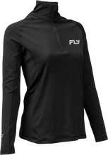 Load image into Gallery viewer, Wmn's Hvywght Baselyer 3/4 Zip Black Sm