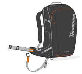 HIGHMARK Pro E2 25L avalanche rescue bag in black, featuring multiple compartments and durable design for outdoor safety.
