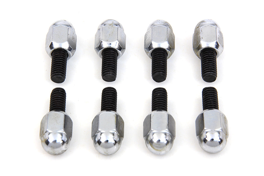 Chrome Acorn Tappet Base Bolt 1/4 inch X 24 Thread