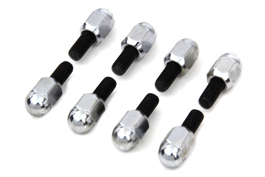 Chrome Acorn Tappet Base Bolt 1/4 inch X 24 Thread