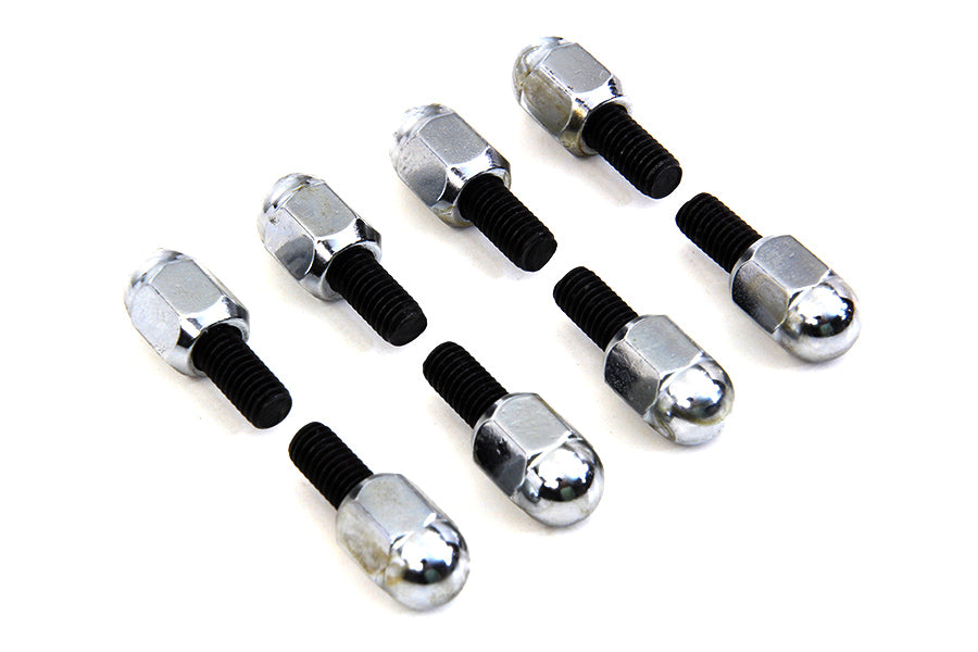 Chrome Acorn Tappet Base Bolt 1/4 inch X 24 Thread