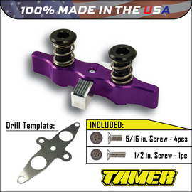 Tamer Double Button X-Wing Purple suspension component with two buttons, designed for durable Tamer brand equipment.