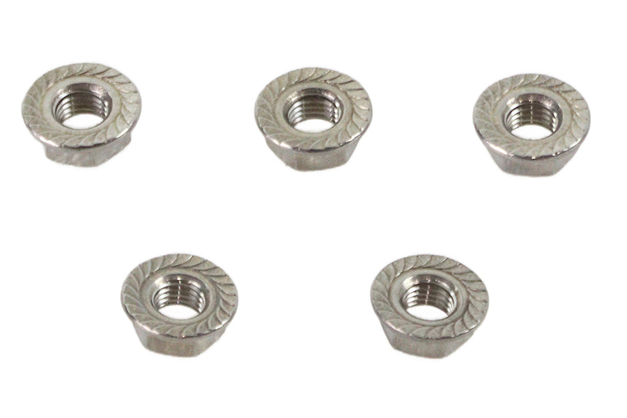 Serrated Hex Flange Nuts 5/16 inch-24 Stainless Steel