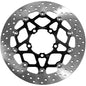 BREMBO Serie Oro front brake rotor floating, high-performance automotive brake component with vented design and gold finish.