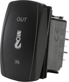 FLIP Pro Series backlit winch actuator switch showing illuminated button and rugged design for off-road vehicle use.