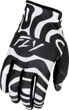 Fly Racing Youth Lite Abyss Gloves White/Black Ys 378-741YS