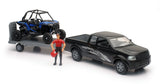 New Ray Toys Replica 1:18 Truck/Trailer/Utv Truck Black/Rzr Blue 959-0114