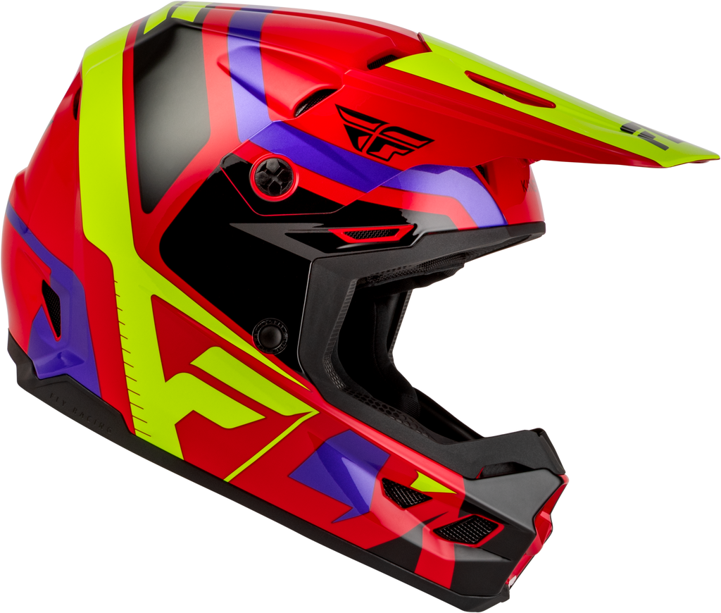 Youth Kinetic Scrap Helmet Red/Hi Vis/Purple/Black Yl