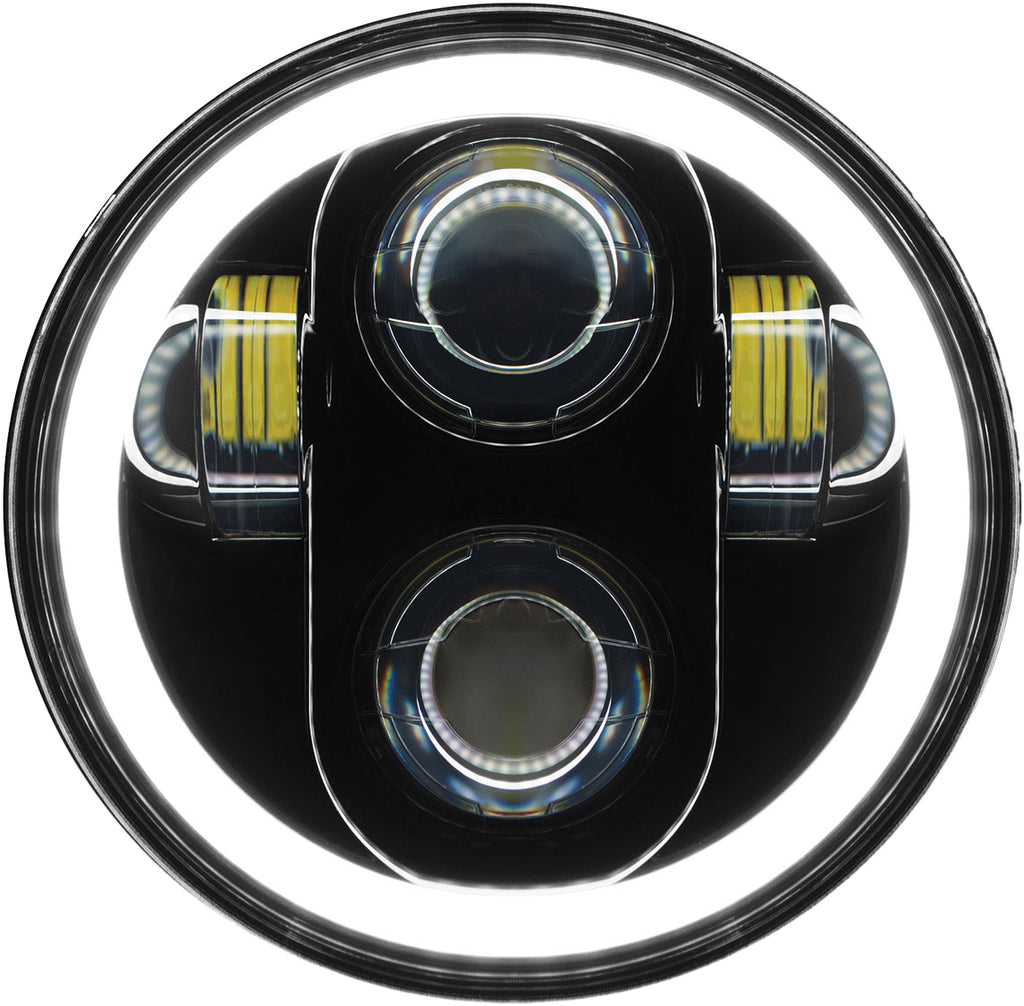 5 3/4" Led Headlight With Full Halo Black