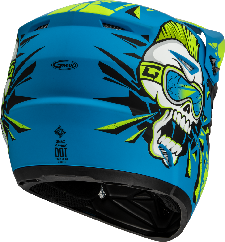 Youth Mx 46y Unstable Helmet Matte Blue/Green Ys