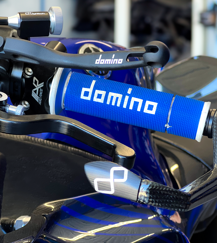 A450 Road Racing Grips Blue/White Pair