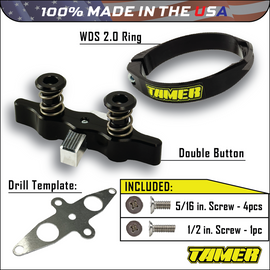 Tamer Double Button Holeshot suspension device, model 188-9313, featuring dual buttons and sturdy construction for vehicle performance.